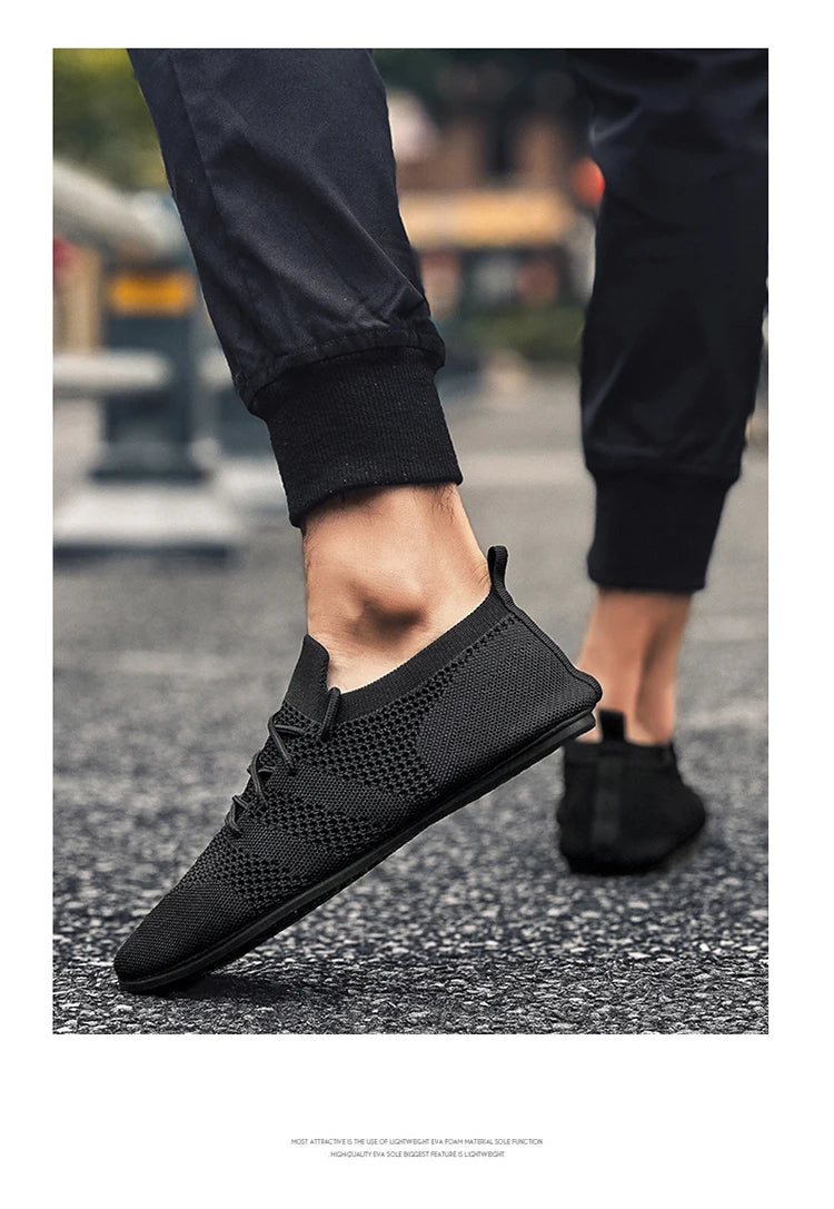 Zapatos informales con cordones para hombre, mocasines de malla transpirables para parejas, zapatillas informales ligeras y suaves para hombre, calzado para conducir al aire libre 36-47