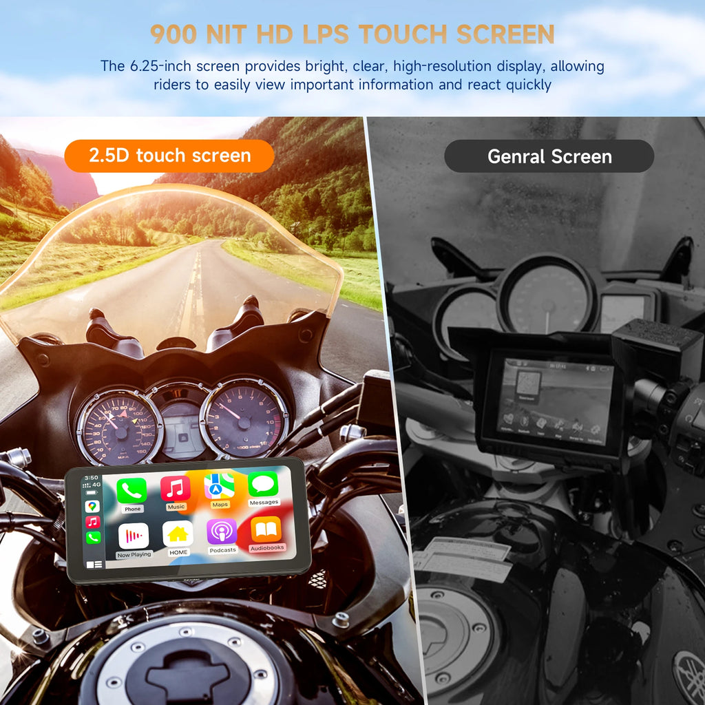 6,25 pulgadas portátil motocicleta inalámbrica Apple Carplay/Android Auto GPS navegador pantalla táctil Spedal CL871