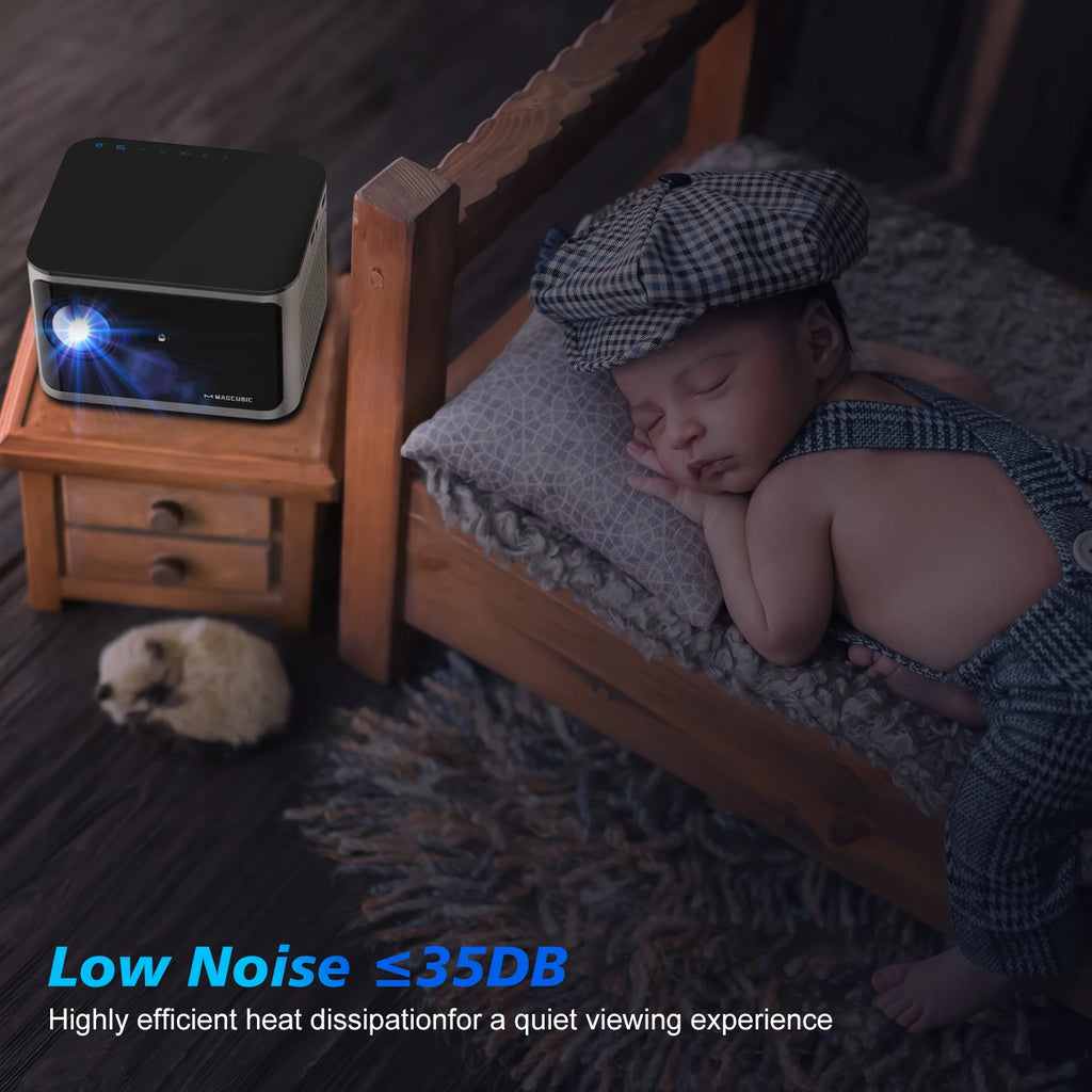 Proyector Magcubic HY350 Pro 580ANSI Android 11 4K 1080P Wifi6 Control de voz Allwinner H713 Enfoque electrónico BT 5,0 cine en casa