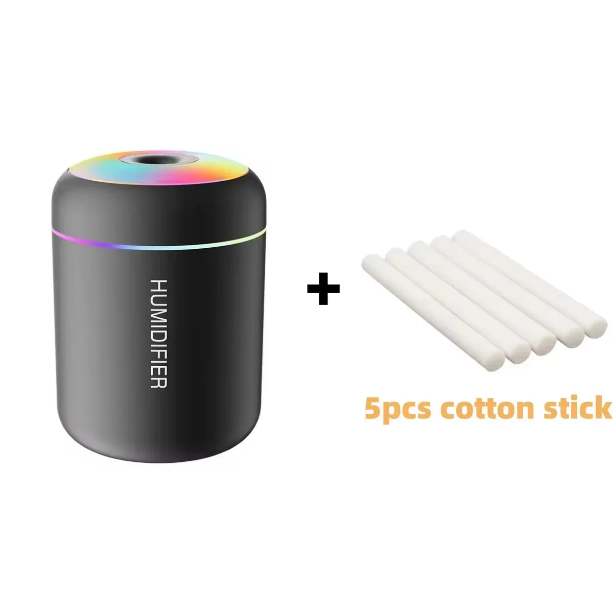 Mini humidificador difusor de aromas USB 180 ml para auto con luces