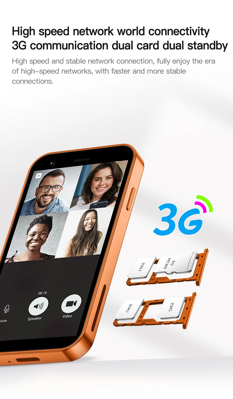 SERVO 18SE Mini Smartphone, pantalla HD de 3,0 pulgadas, 3G WCDMA, 2GB + 16GB, GPS Android, teléfono móvil pequeño, modo de reposo Dual SIM, Play Store