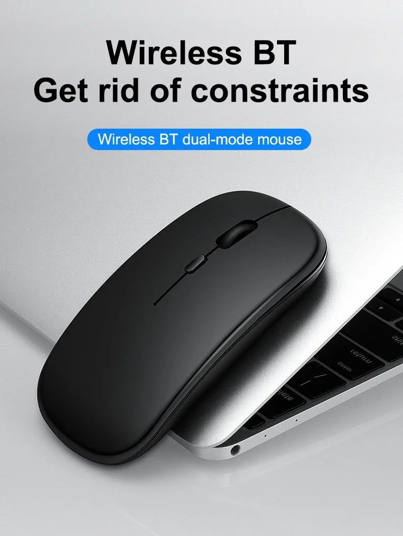 Ratón inalámbrico portátil compatible con Bluetooth 2,4 GHz modos duales ratón de ordenador con Nano receptor para Notebook PC portátil Macbook