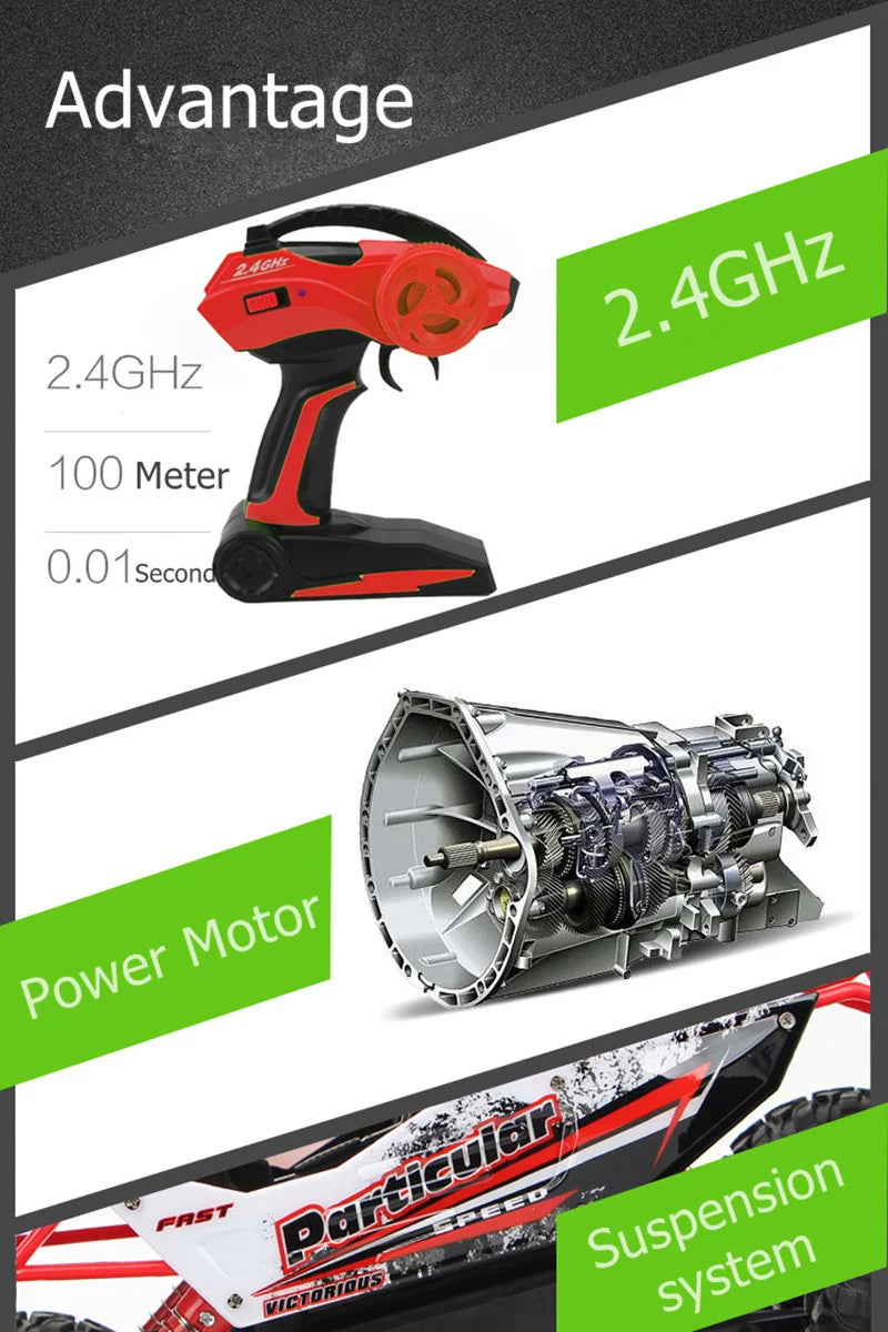 Auto RC 4WD Buggy Todoterreno 1:12 / 1:16 Control Remoto 2.4GHz