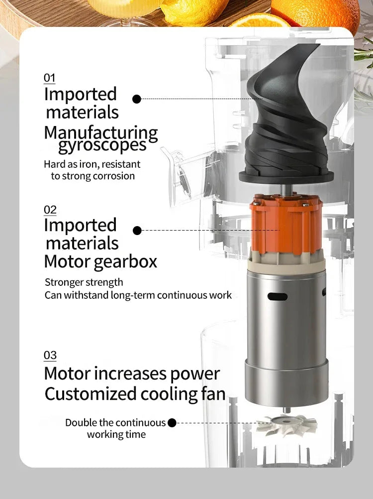 Exprimidor Lento de Prensa Fría — Tornillo Extractor 43 RPM