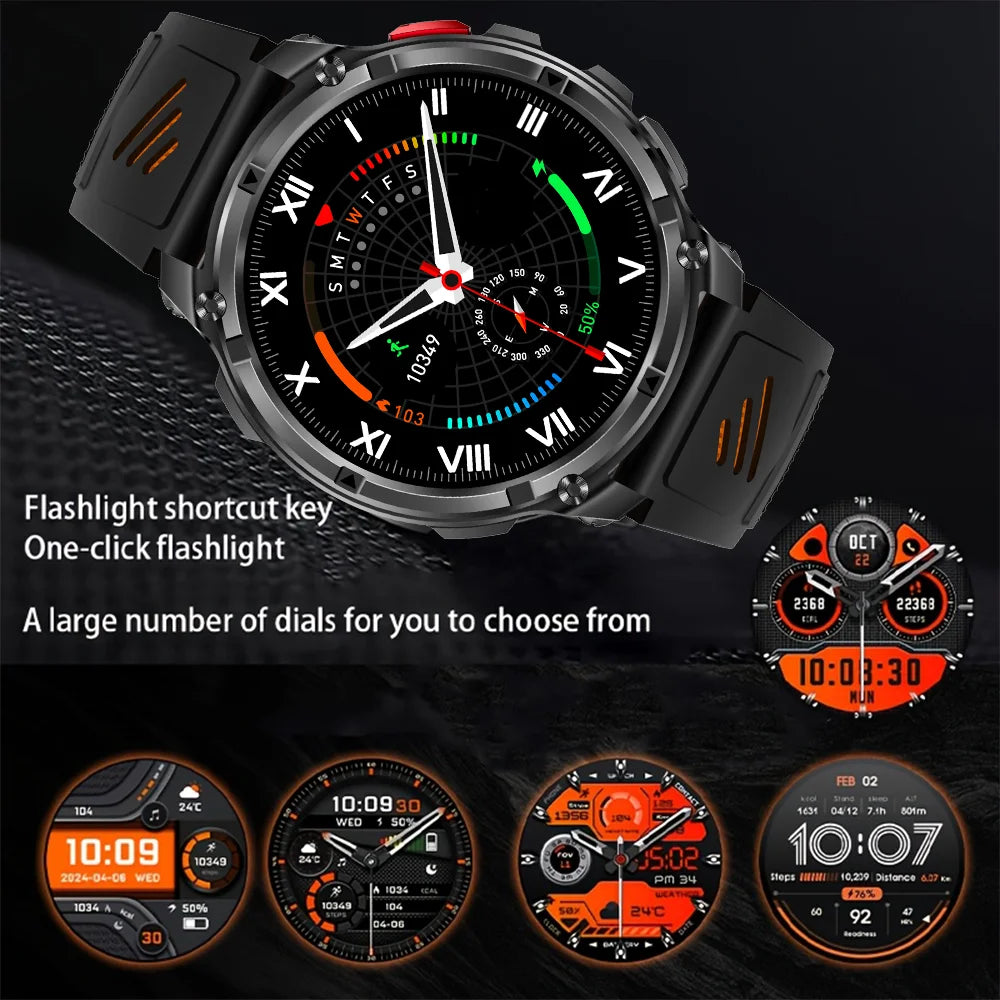 Reloj Inteligente HT33 con Linterna LED, Batería 1100mAh y Llamadas Bluetooth