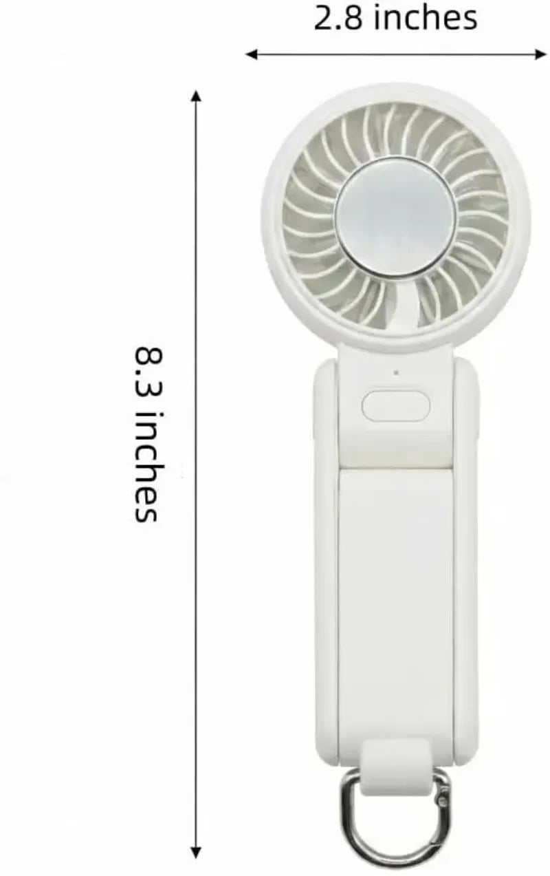 Ventilador de Mano Portátil con Enfriamiento por Hielo, 4 Velocidades, Recargable, Ligero, para Verano, Camping y Actividades al Aire Libre