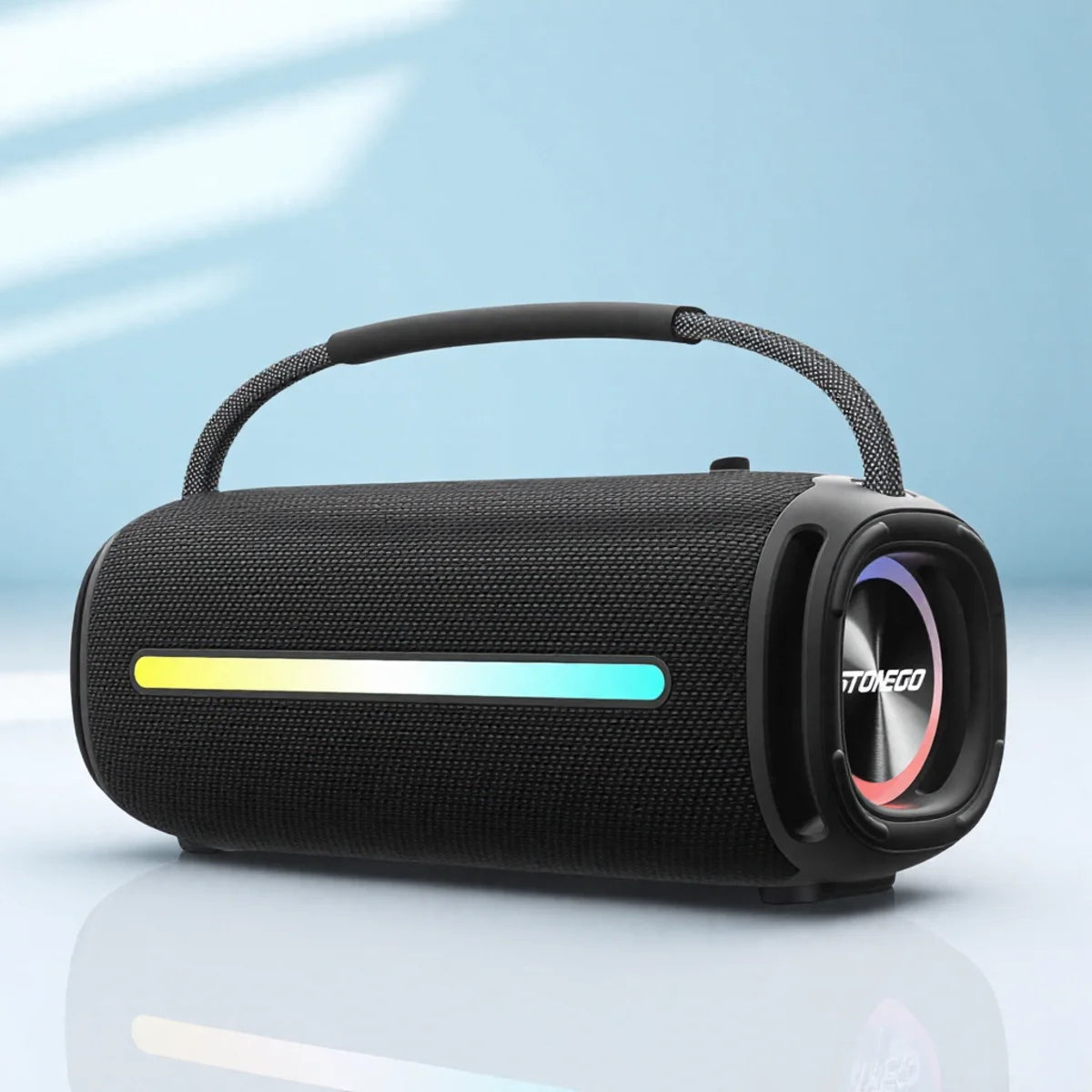 Altavoz inalámbrico portátil Bluetooth 5,3, linterna RGB IPX6, resistente al agua, potente Subwoofer, Audio de alta calidad para exteriores