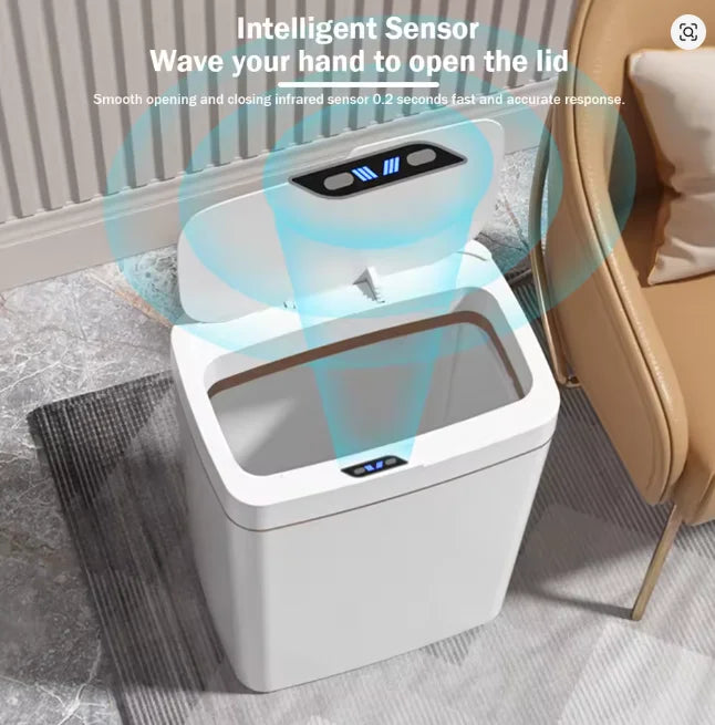 Cubo de basura inteligente con sensor táctil de 18L, eléctrico e impermeable para cocina y baño