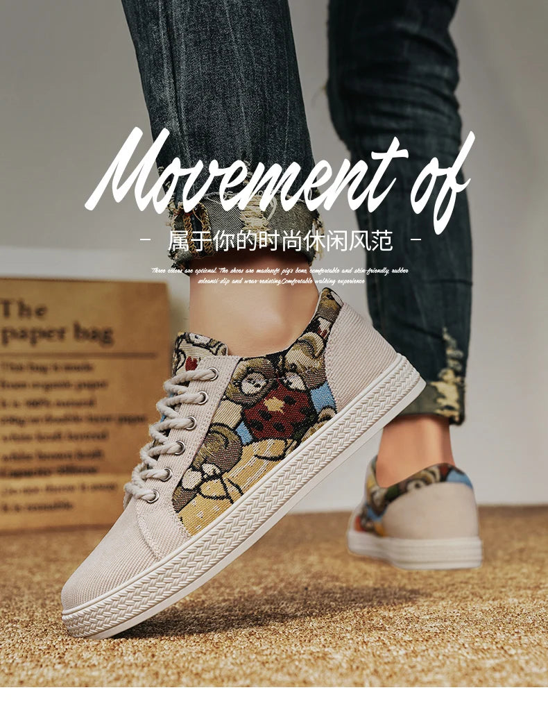 Zapatos informales de tela para hombre, zapatos para caminar al aire libre, ligeros y transpirables, para primavera y verano, zapatos planos cómodos y a la moda para jóvenes