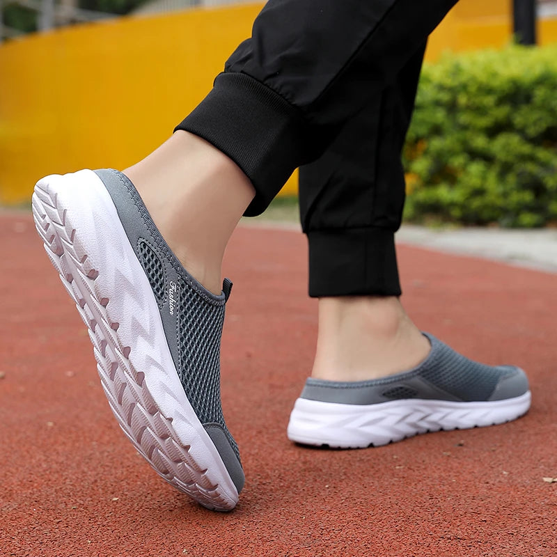 YRZL Zapatos Casuales Hombres Verano Medio Zapatos Zapatillas Diapositivas Slip on Zapatos Hombres Malla Transpirable Suave Cómodo Zapatillas para Hombres