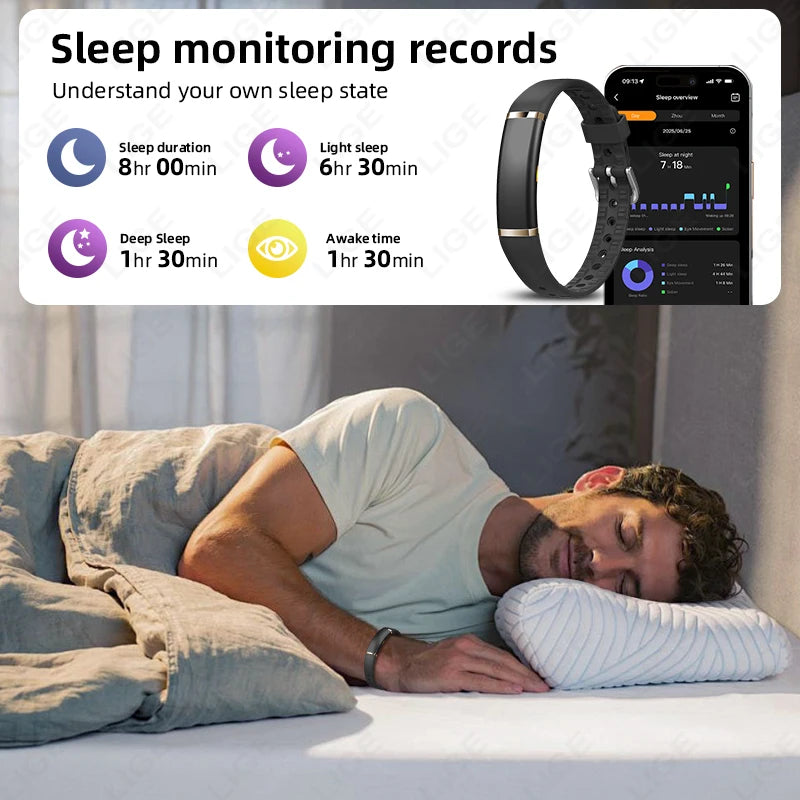 LIGE Pulsera Inteligente Ritmo Cardíaco IP68