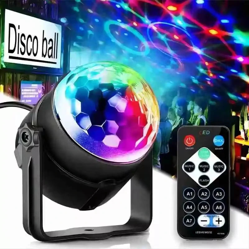 Luz LED Estroboscópica RGB con Control Remoto para Fiestas