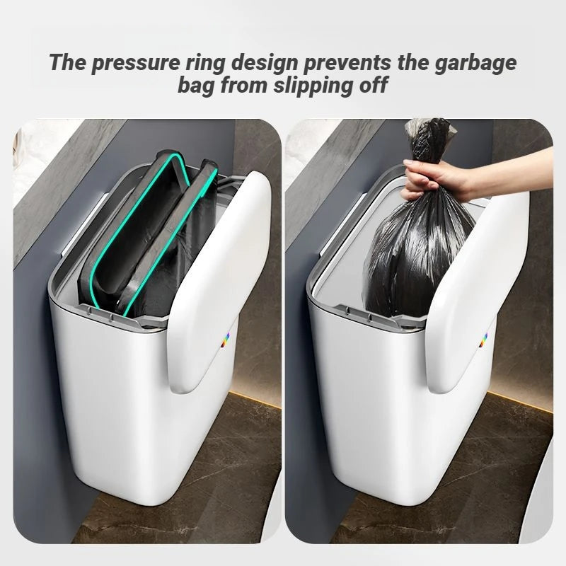 Cubo de basura Joybos para pared, 12 L con doble tapa sellada