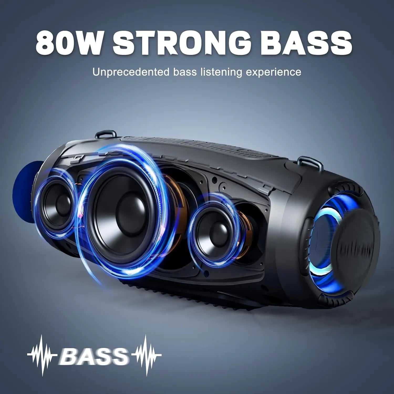 Orizan-altavoz Portátil con Bluetooth, dispositivo inalámbrico de 100W, pico de 80W, RMS, IPX7, resistente al agua, para exteriores, Boombox, Subwoofer para fiesta