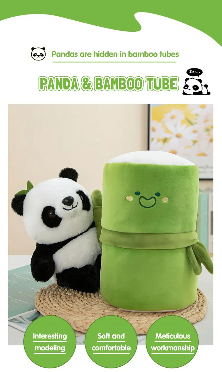 Peluche Panda de Bambú 25-38cm - Muñeco Suave para Niños