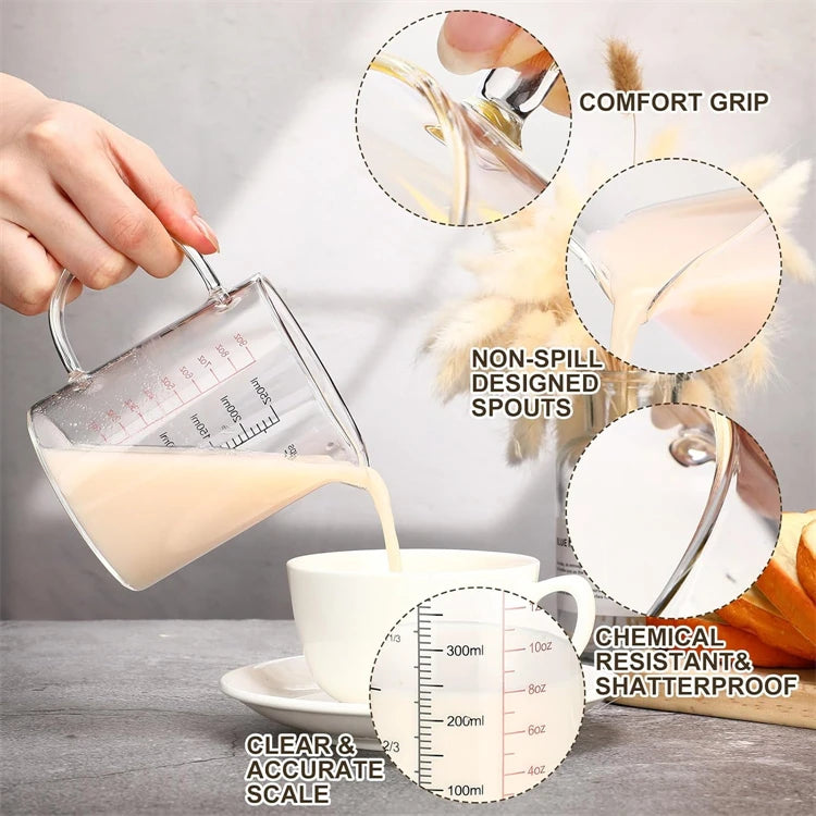 Taza Medidora de Vidrio Borosilicato con Mango