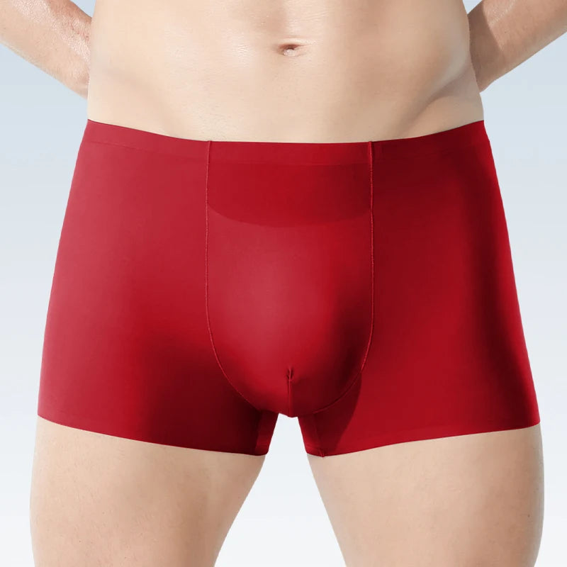 Ropa interior para hombre, venta al por mayor, boxers sin costuras de seda helada, antibacterianos, transpirables, deportivos, finos y cómodos de verano