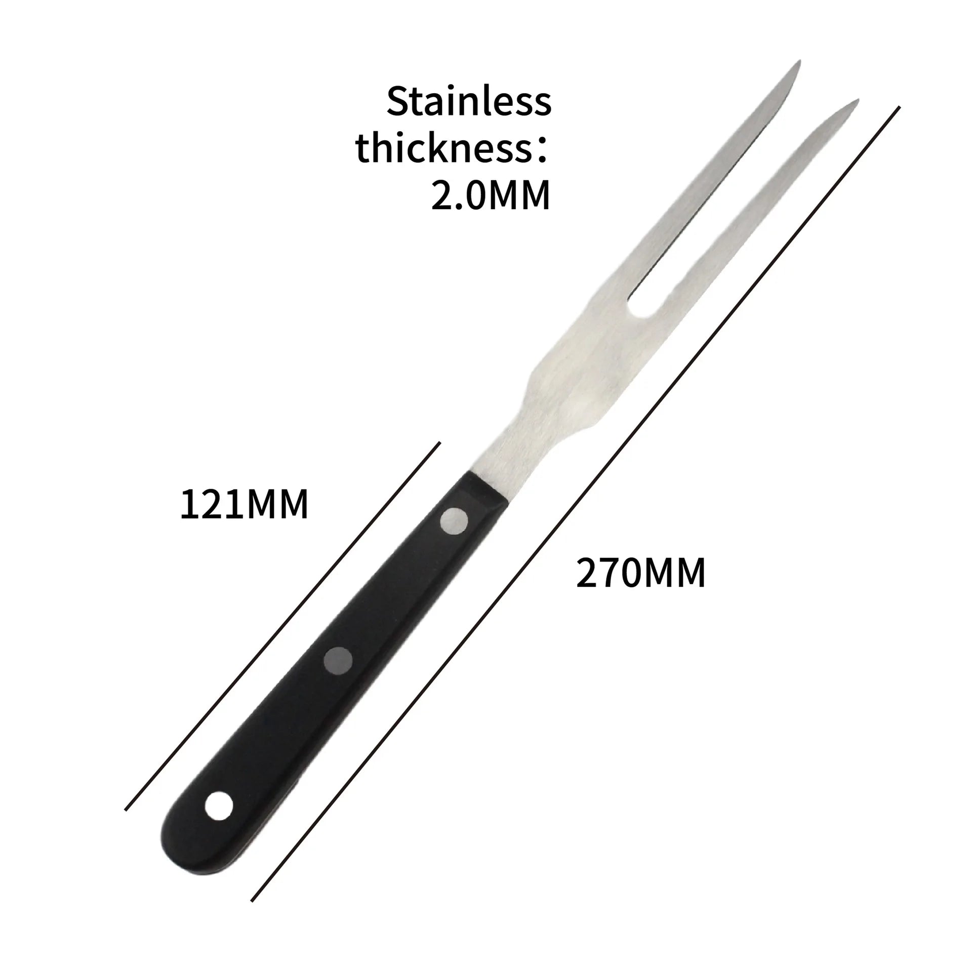 Tenedor para carne, tenedor para tallar carne de acero inoxidable con mango largo, tenedor para parrilla de punta afilada, tenedor para servir pollo, pavo, ternera JT566