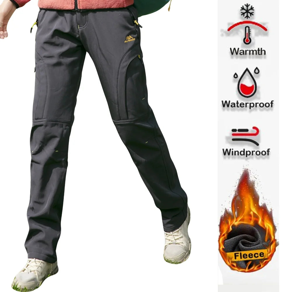 Pantalones de Invierno con Forro Polar para Mujer y Cinturón