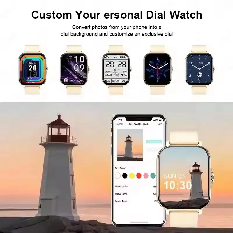 2025 nuevo reloj inteligente para hombres y mujeres regalo pantalla completamente táctil deportes Fitness reloj Bluetooth llamada reloj inteligente Digital
