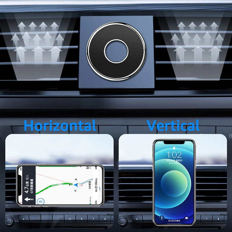 Soporte Magnético para Teléfono de Coche, Soporte Multifuncional de Metal Adhesivo para el Tablero, Soporte de Navegación Manos Libres, Accesorio para Auto