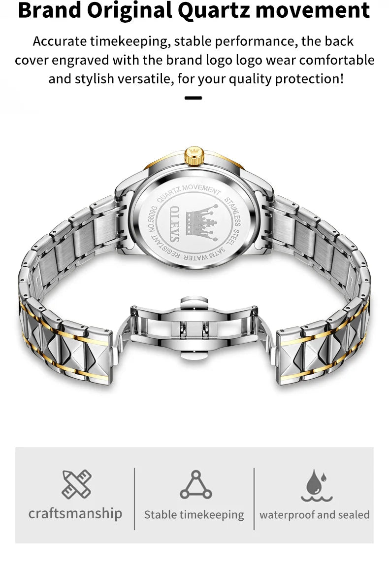 Reloj de Cuarzo OLEVS para Hombre con Calendario de Acero Inoxidable
