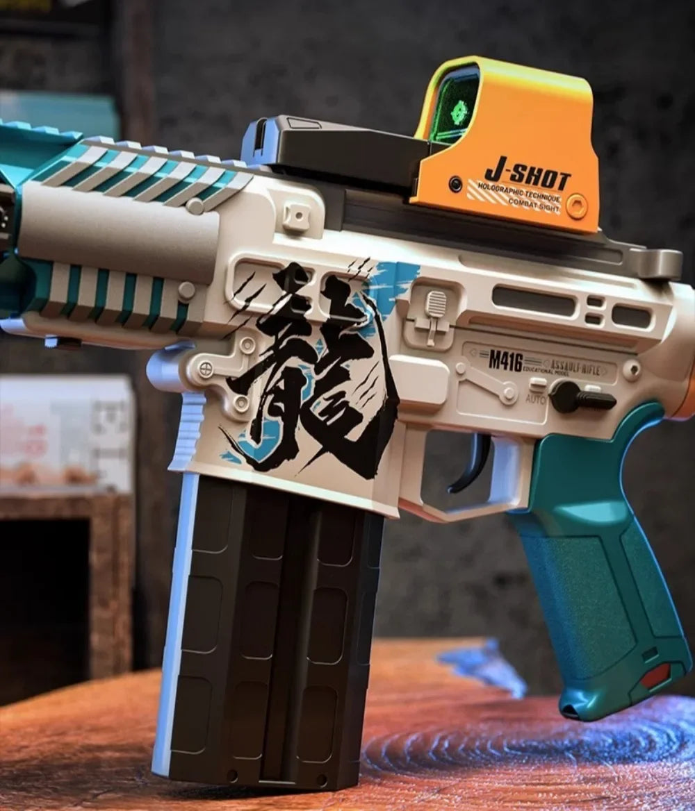 Pistola de Juguete M416 con 120 Balas, Disparo Continuo de Dardos de Espuma, Apta para Juegos de Tiro al Aire Libre, Regalos de Navidad