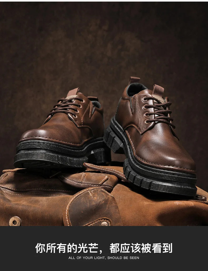 Zapatos informales para hombre, calzado cómodo para trabajo hecho a mano en las cuatro estaciones, zapatos de trabajo al aire libre, moda Joker, zapatos de marea juvenil, zapatos de cuero para fiesta de negocios