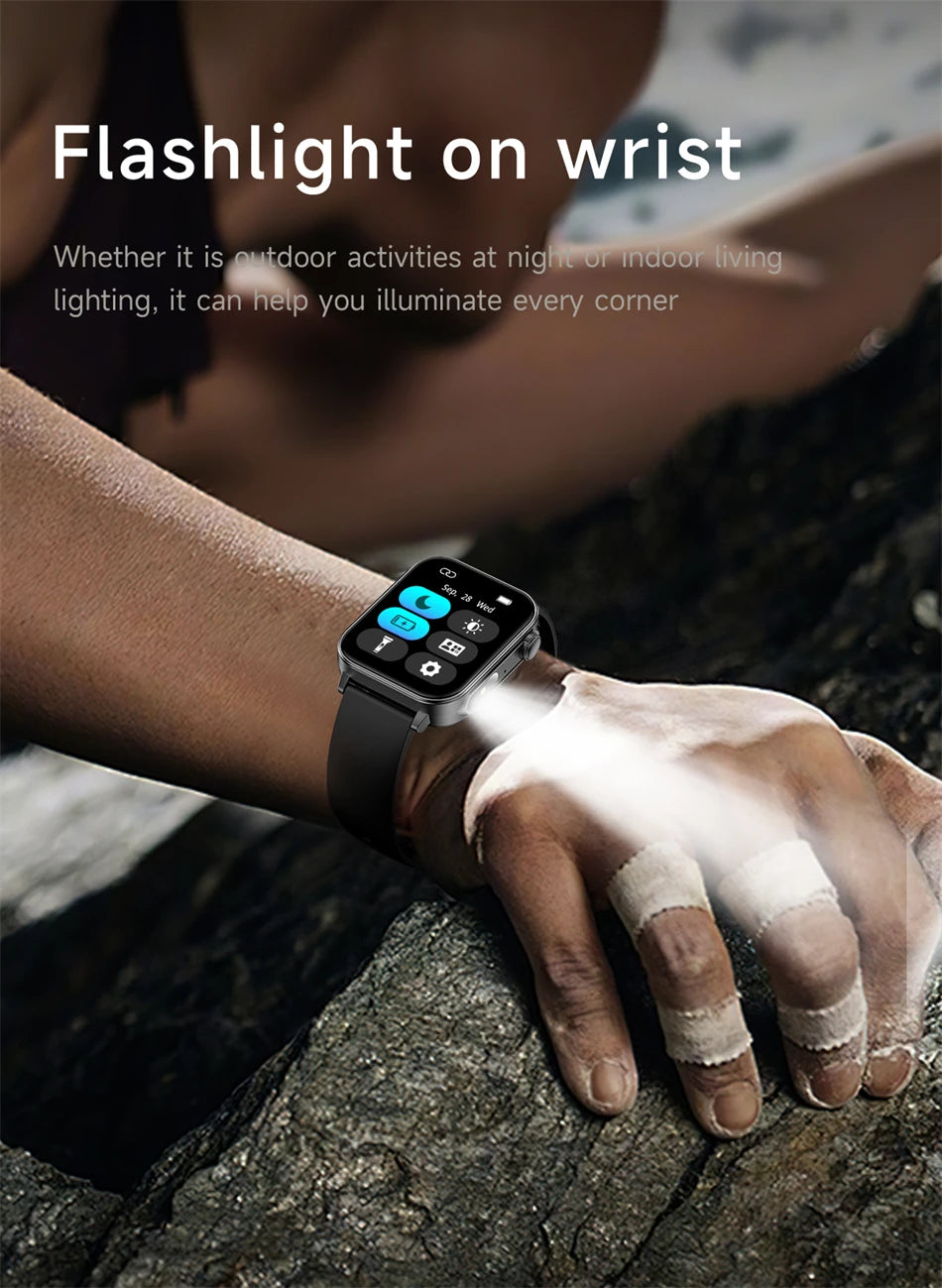 Smartwatch LIGE con llamadas Bluetooth, monitor de salud y carga rápida tipo C