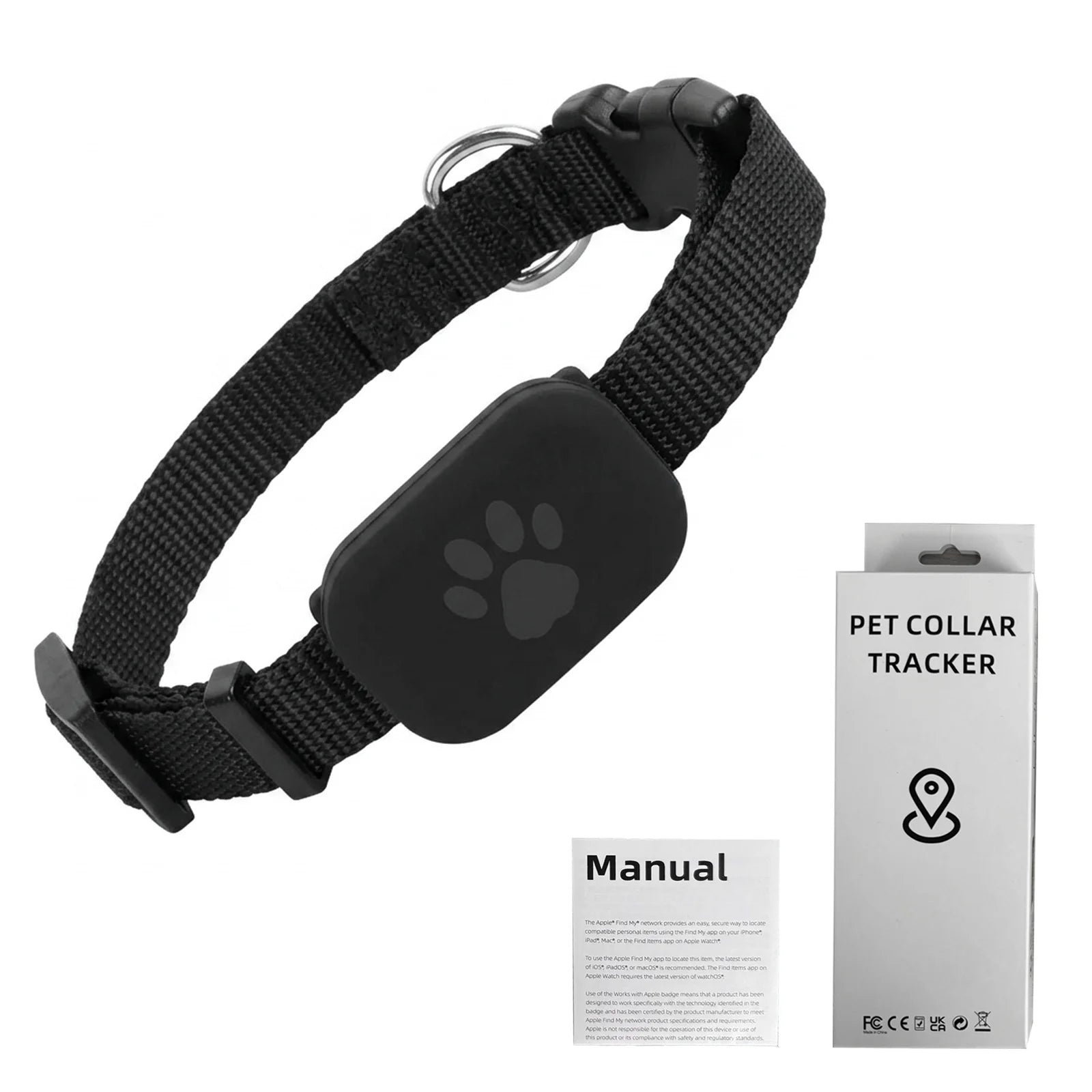 Rastreador GPS para Mascotas a Distancia, Resistente al Agua, Seguimiento en Tiempo Real, Alerta de Movimiento, Collar Antipérdida para Perros y Gatos, Localizador Global para la Aplicación Apple Find
