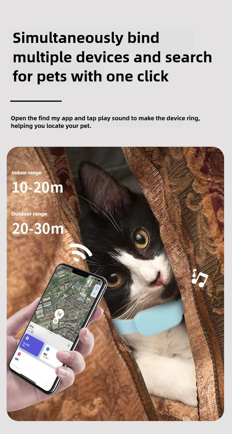 Rastreador GPS para Mascotas a Distancia, Impermeable, Seguimiento en Tiempo Real, Alerta de Movimiento, Collar Antipérdida para Perros y Gatos, Localizador Global para Apple Find APP