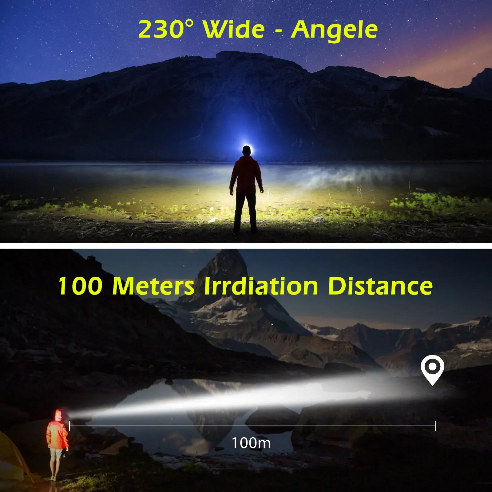 Linterna Frontal LED Recargable USB con Sensor para Camping y Pesca