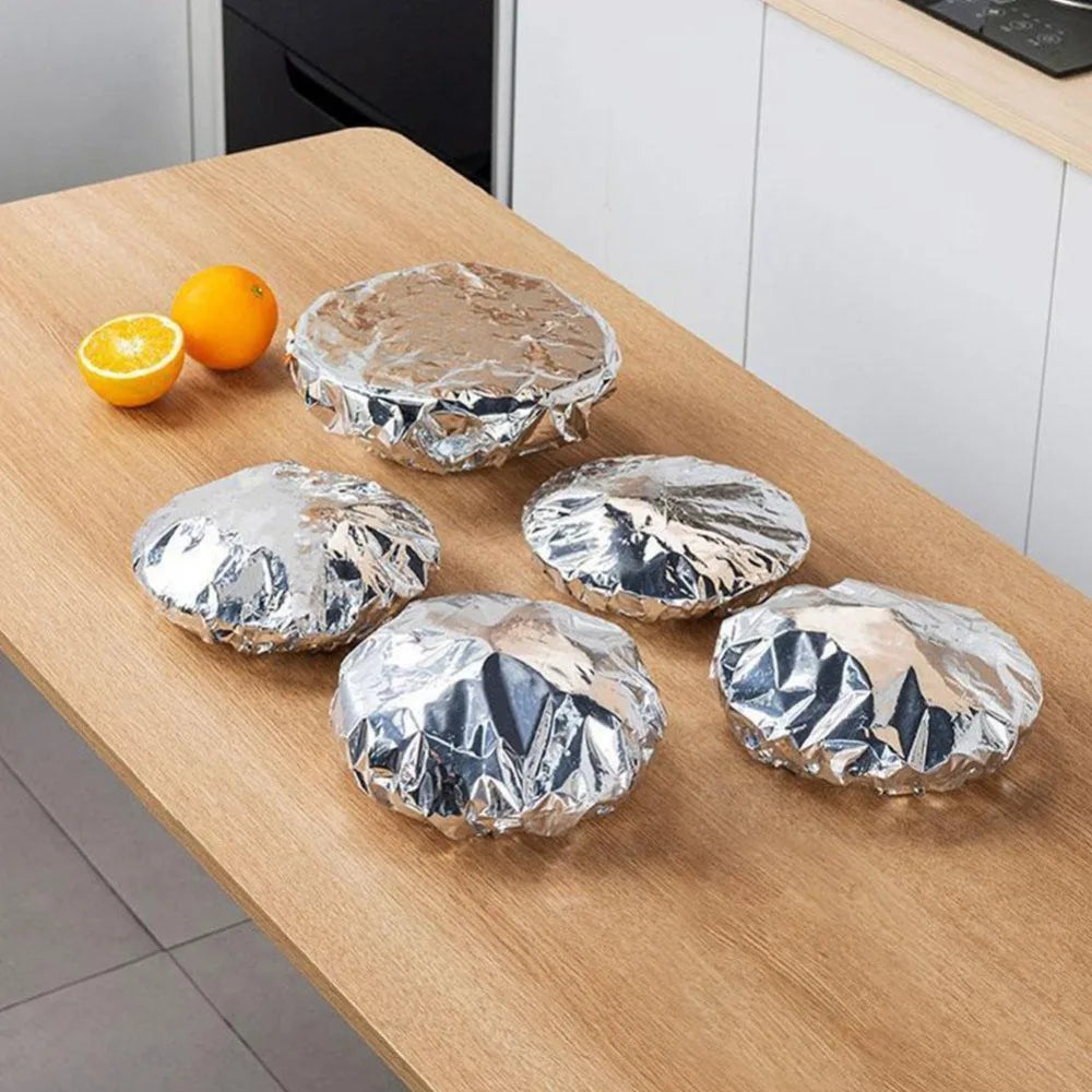 10-50 piezas de cubiertas reutilizables de aluminio para recipientes, aislamiento térmico y conservación del calor, aptas para alimentos, para horno, comida para llevar, picnic