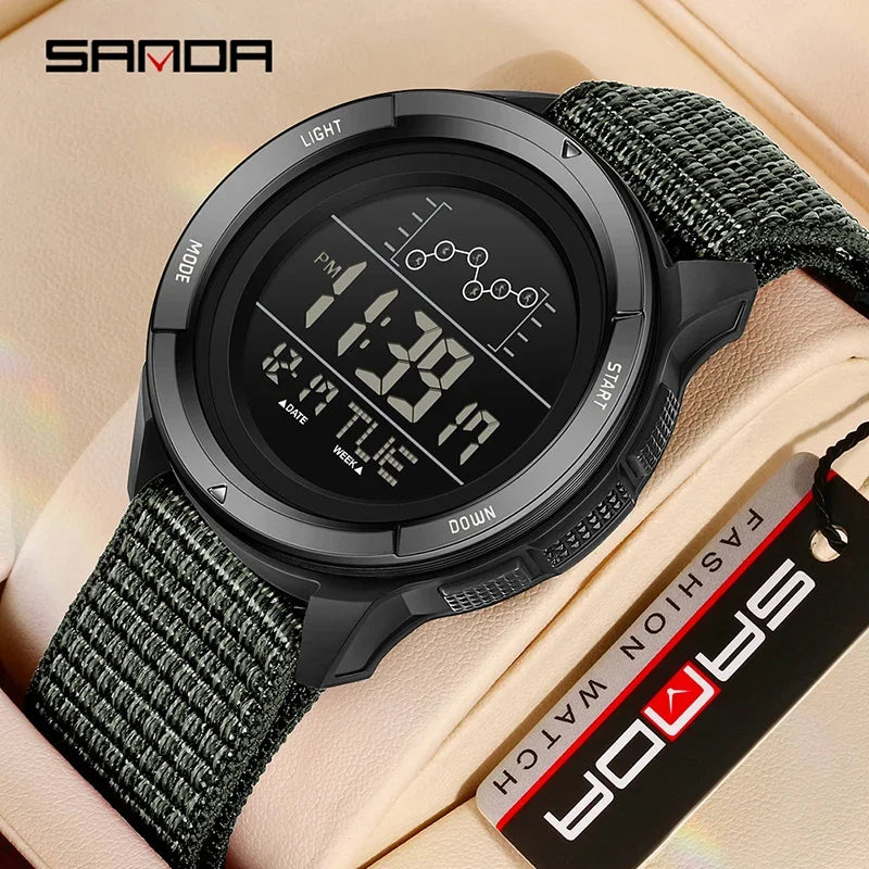 Reloj Deportivo Digital SANDA con Correa de Nailon y Alarma