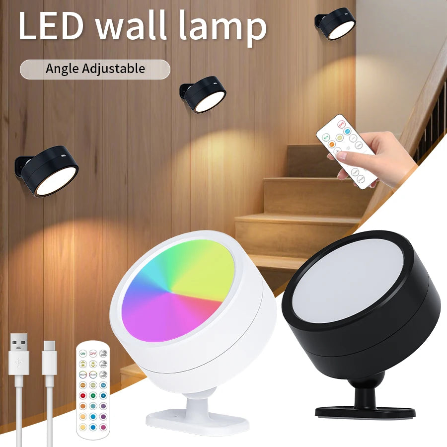 Foco LED Inalámbrico de Pared con Luz Nocturna