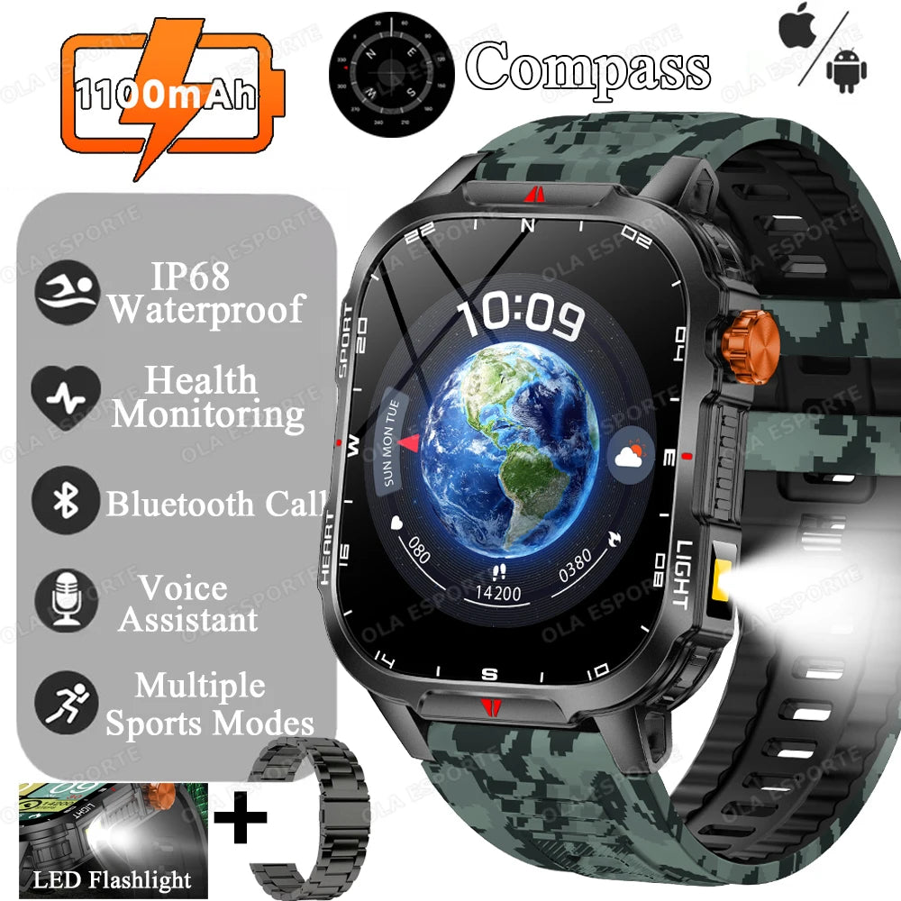 Reloj Inteligente Militar para Hombre - GPS, 1100mAh y 10ATM