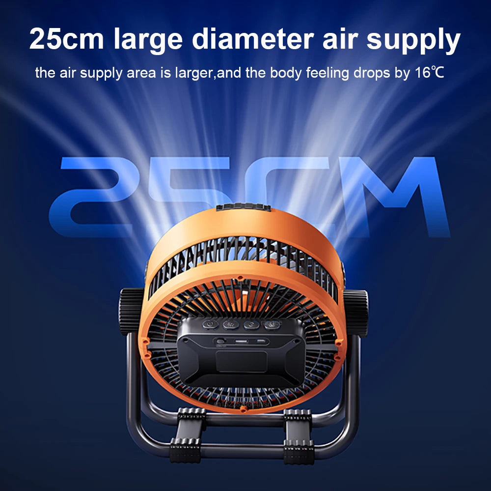 Ventilador Portátil para Camping con Luz y Control Remoto
