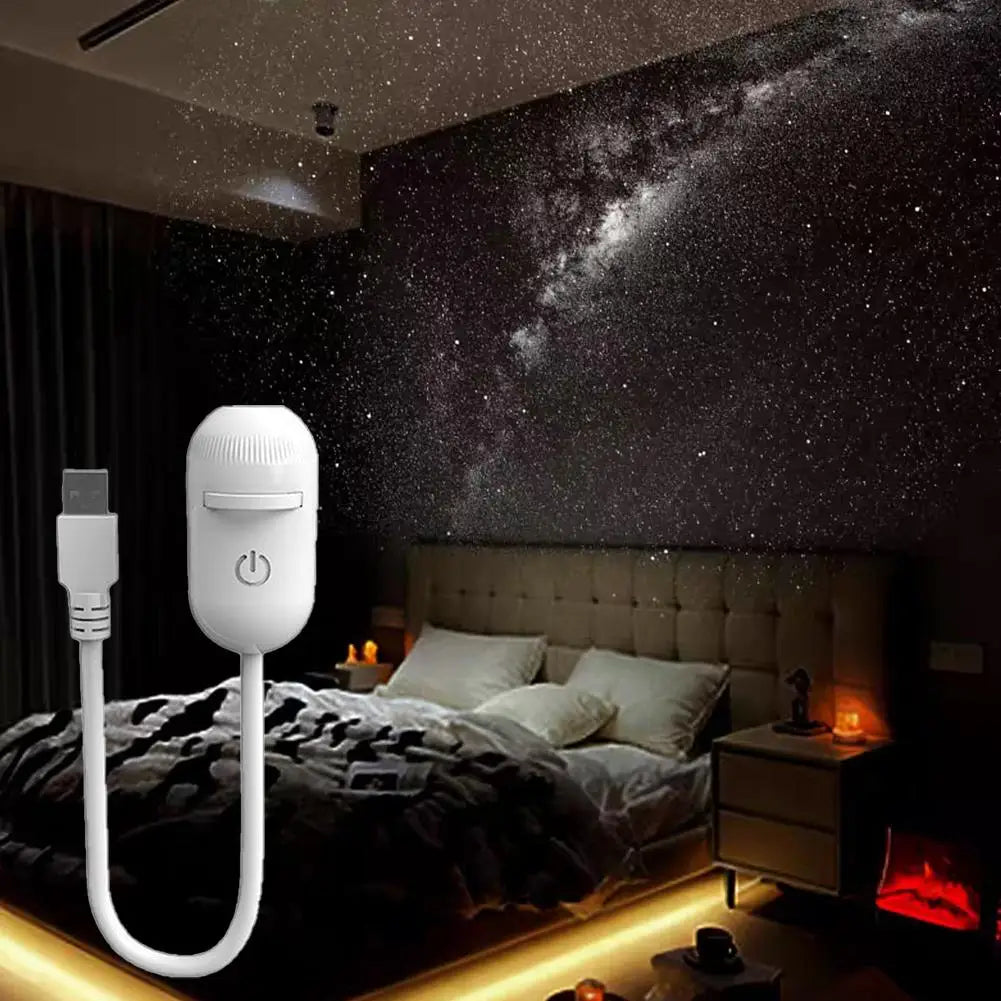 Mini Proyector de Estrellas 2 en 1, Lámpara Nocturna LED con Cielo Estrellado, Lámpara Ambiental para Dormitorio, Decoración y Luz de Ambiente LED