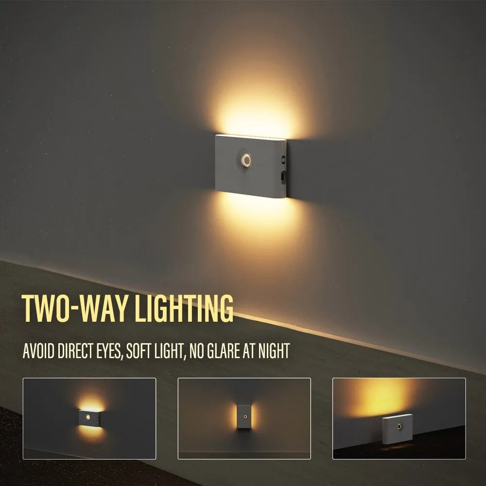 Lámpara de Pared LED con Sensor de Movimiento USB-C