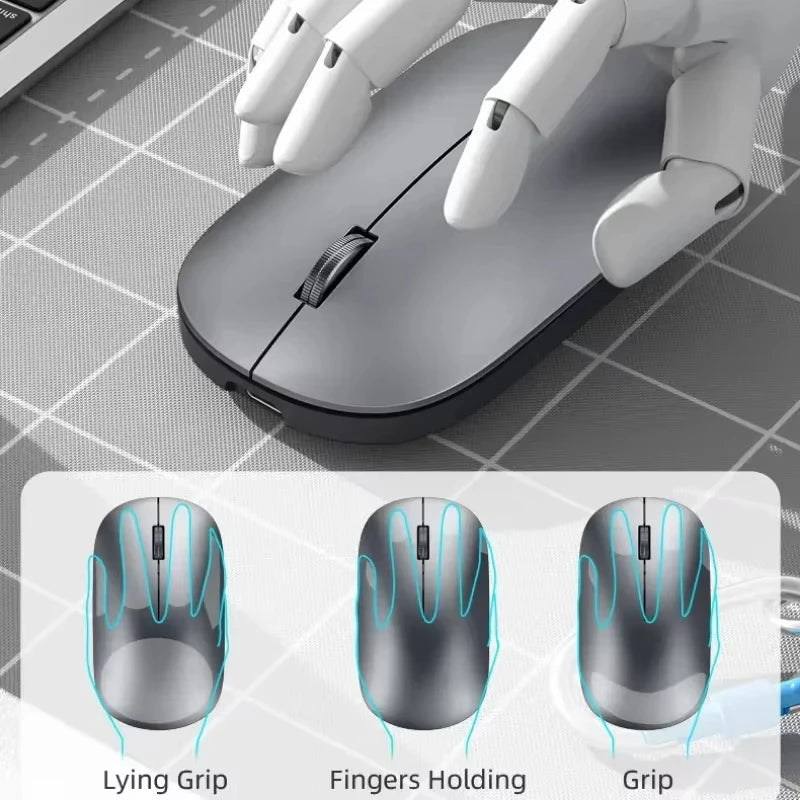 Ratón Inalámbrico Bluetooth Lenovo 2.4G de Modo Dual con Carga Tipo-C, Silencioso, Ergonómico, Portátil, para Oficina, Juegos y Uso Universal
