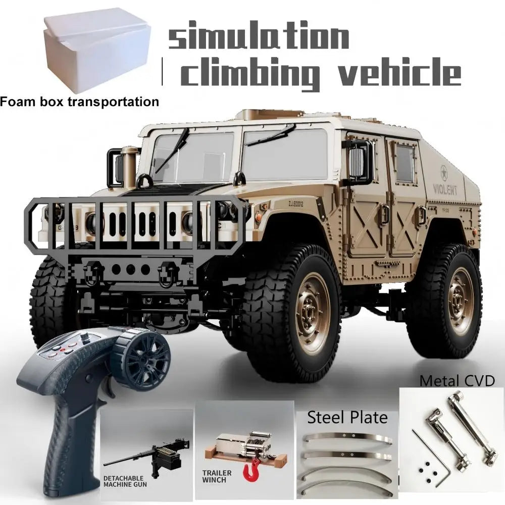 Coche RC Militar C8835, 2.4G 4WD 1:14, Vehículo de Escalada Todoterreno
