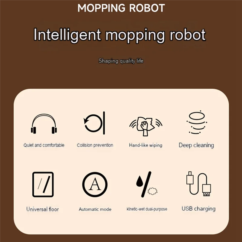 Robot de Fregado Inteligente para el Hogar, Limpieza Seca y Húmeda, Recargable