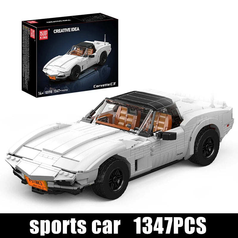 1347 Uds. Conjunto de bloques de construcción de automóviles Vintage C3 técnico Oldtime Super Sport Car Brick Set juguetes para niños regalos de navidad