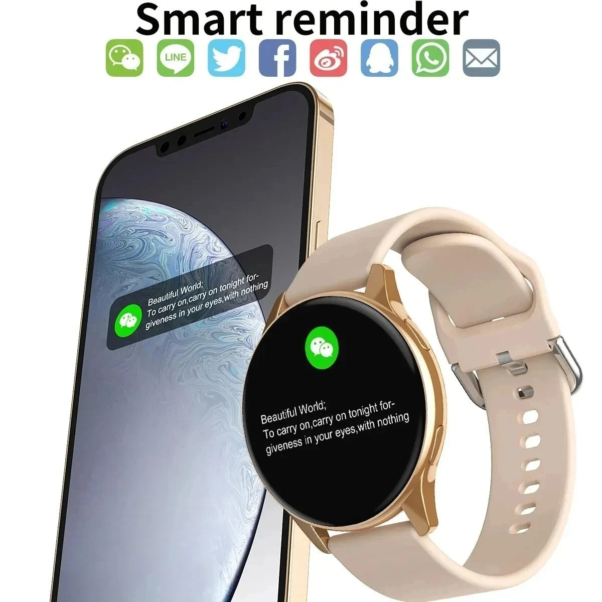 LIGE Reloj Inteligente Carga Inalámbrica Fitness