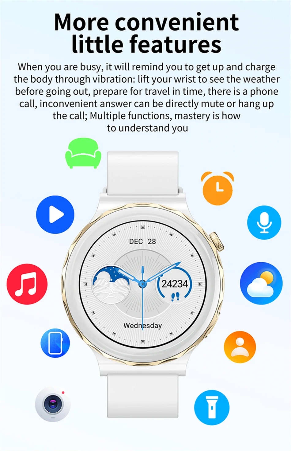 Smartwatch AMOLED ECG+PPG Mujer Impermeable