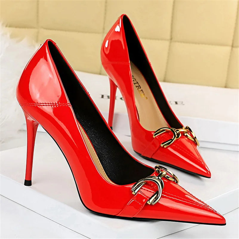 Zapatos de Tacón Alto Stiletto con Hebilla para Mujer