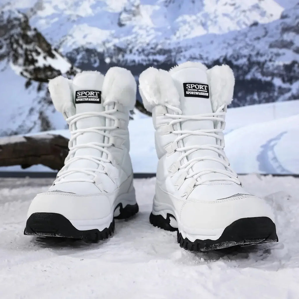 Botas de nieve para mujer forradas de felpa antideslizantes y cálidas