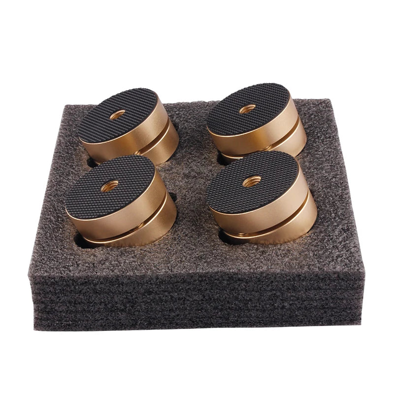 Altavoces de Audio HIFI de aleación de aluminio HiFi de alta gama, amplificador DAC CD, almohadillas para pies antigolpes, soportes de absorción de vibración, 4 Uds.