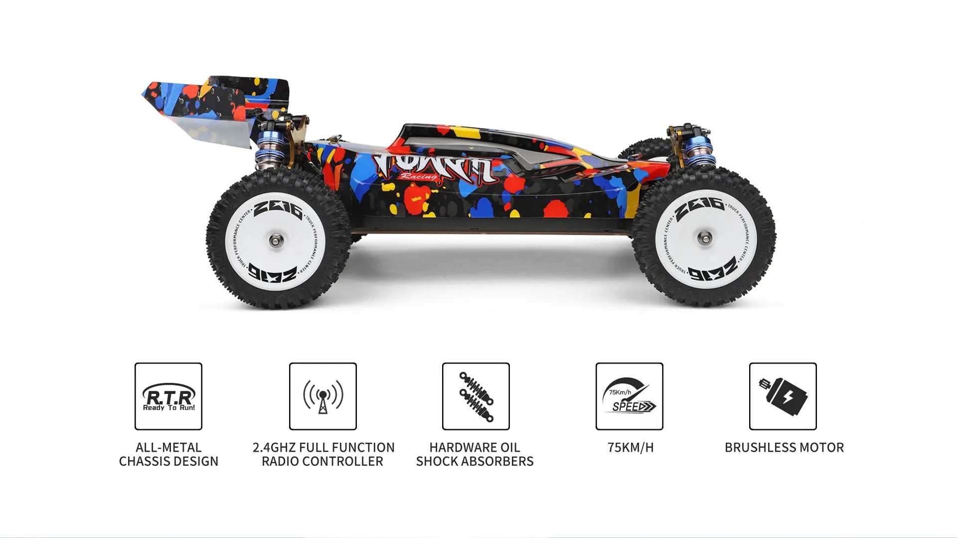 WLtoys 1/12 Autos RC 124017 124007 124016 124020 2.4G de Alta Velocidad   Coche de Carreras a Control Remoto sin Escobillas 4WD 75km/h, Juguete para Niños, Regalo