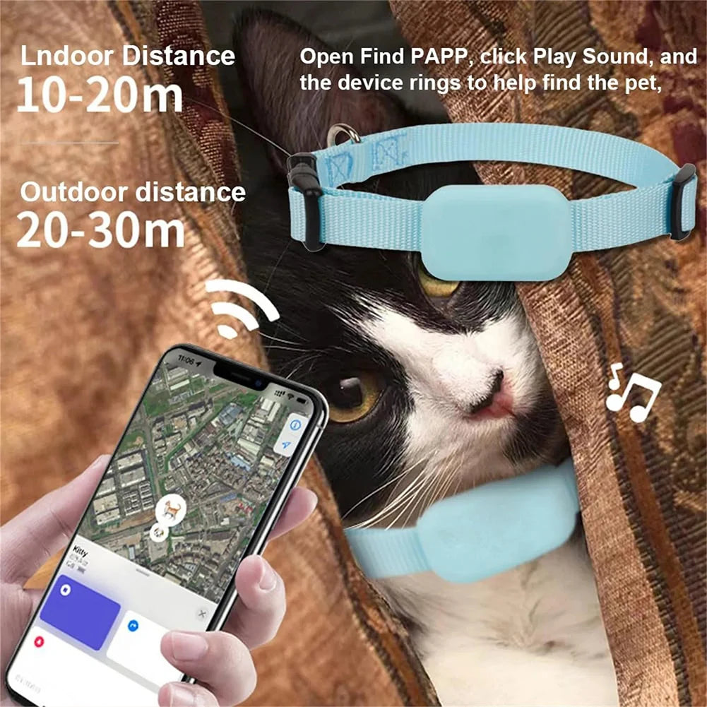 Rastreador GPS Inteligente para Mascotas, Niños, Equipaje y Llaves, Etiqueta de Posicionamiento Global, Rastreador GPS para Mascotas con Collar Ajustable, Localizador de Perros